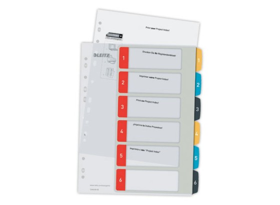 Leitz 12460000 intercalaire de classement Onglet avec index numérique Polypropylène (PP)