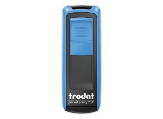 1 Timbre mobile perso.Printy 9512-Boîtier bleu-E.noire-47X18mm-5 lign.m
