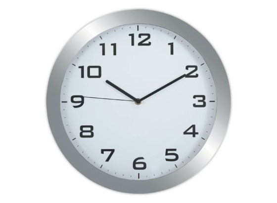 1 Horloge murale silencieuse FIDUCIAL gris métal 38 cm