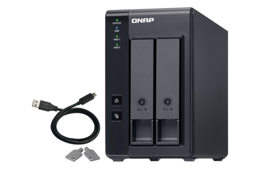 QNAP TR-002 2 Bay USB Type-C Direct Attached Storage with Hardware RAID