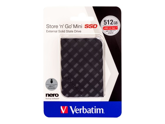 Verbatim Mini SSD Store 'n' Go USB 3.2 Gen.1 - Capacité 512 Go - Noir
