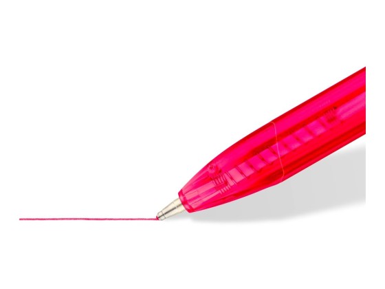 1 Stylo-bille triangulaire rétractable pointe moyenne 1 mm rouge