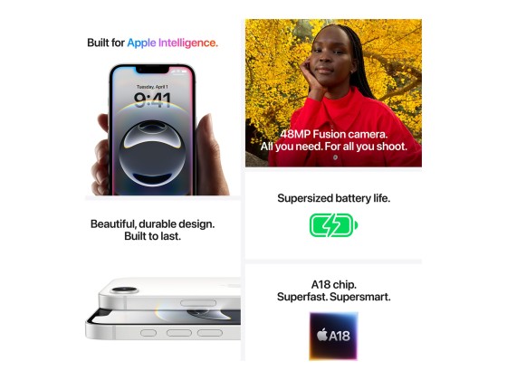 Apple iPhone 16e - 5G smartphone - double SIM / Mémoire interne 512 Go - écran OEL - 6.1" - 2532 x 1170 pixels - rear camera 48 MP - front camera 12 MP - blanc
