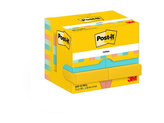 1 Lot de 12 Notes Beachside, 38 x 51 mm, 100 feuilles