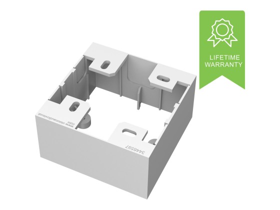 Boîtier de surface simple UK - boîtier de surface standard (pattress) 86 x 86 x 45 mm - plastique - blanc
