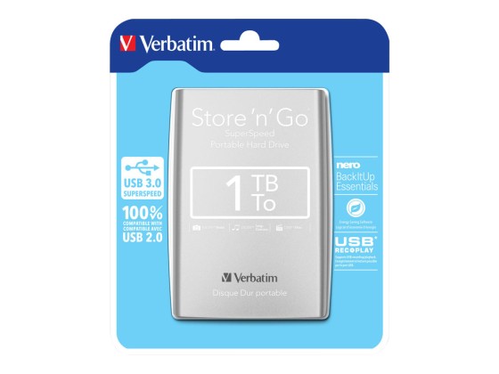 Verbatim Store 'n' Go USB 2.0 Portable Hard Drive 1TB disque dur externe 1 To 5400 tr/min Noir