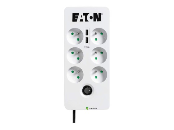 1 Parasurtenseur 6 prises + 2 ports USB