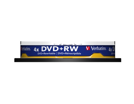 Verbatim datalifeplus - 10 x dvd+rw 4.7 go 4x - argent mat - spindle - support de stockage