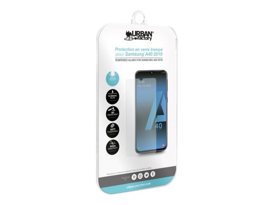 URBAN FACTORY Samsung Protection en Verre Trempe Samsung A40 2019