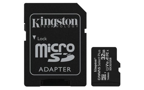 KINGSTON 32GB micSDHC Canvas Select Plus 100R A1 C10 Card + ADP
