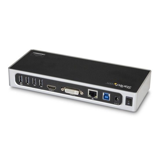 StarTech.com Station d'accueil USB 3.0 double affichage pour PC portable - Réplicateur de port - USB 3.0, GbE, HDMI et DVI / VGA (DK30ADD) - Station d'accueil - USB - DVI, HDMI - 1GbE - pour P/N: DK30A2DH, SVA20N2NEUA