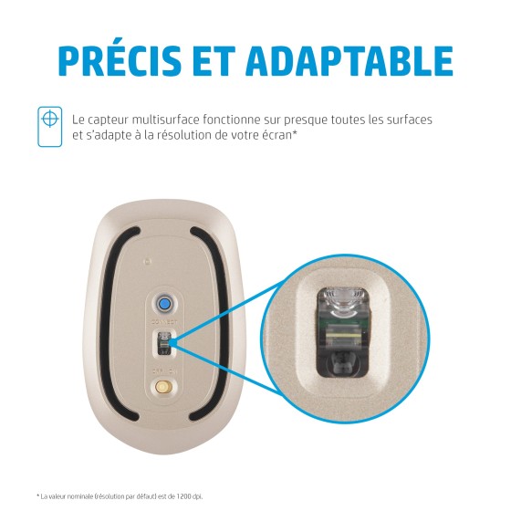 HP 410 Slim - Souris - droitiers et gauchers - 3 boutons - sans fil - Bluetooth 5.0 - argent cendré - pour Laptop 15, 15s