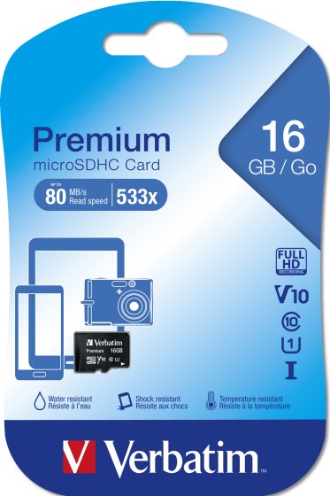 Verbatim - Carte mémoire flash - 16 Go - Class 10 - micro SDHC