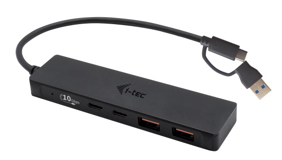 I-TEC USB-C Metal HUB 2xUSB 3.0 2xUSB-C 5Gbps without power adapter ideal for Notebook Ultrabook Tablet PC
