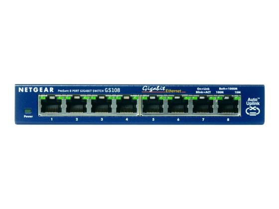 NETGEAR GS108GE commutateur réseau Non-géré Gigabit Ethernet (10/100/1000) Bleu