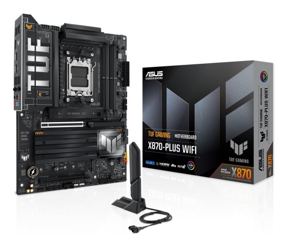 ASUS TUF GAMING X870-PLUS WIFI - Carte-mère - ATX - Socket AM5 - AMD X870 Chipset - USB4, USB-C 3.2 Gen 2x2, USB 3.2 Gen 2, USB 3.2 Gen 1 - Wi-Fi 7, 2.5 Gigabit LAN, Bluetooth - carte graphique embarquée (unité centrale requise) - audio HD (8 canaux)