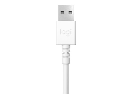 LOGITECH H390 Headset on-ear wired USB-A off-white