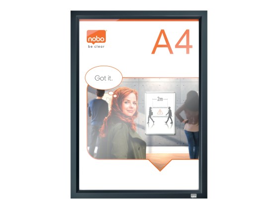 1 Porte-affiche clipsable A4 Nobo impression - noir