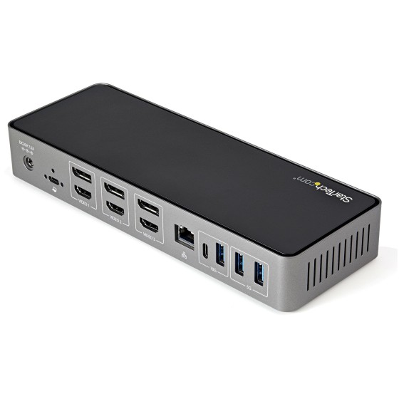 StarTech.com Dock USB-C & USB-A - Station d'Accueil Universelle à Triple Écran DisplayPort & HDMI 4K 60Hz - 85W Power Delivery, 6x USB Hub, GbE, Audio - USB 3.1 Gen 2 10Gbps (DK31C3HDPDUE) - Station d'accueil - USB-C - 3 x HDMI, 3 x DP - 1GbE - 85 Watt