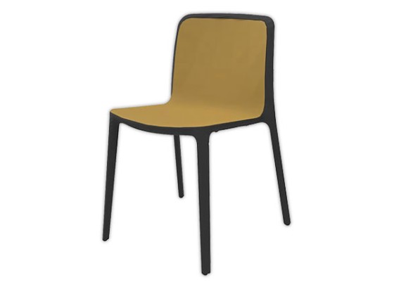 1 Lot de 2 CHAISES BIKA INTERIEUR / EXTERIEUR OCRE