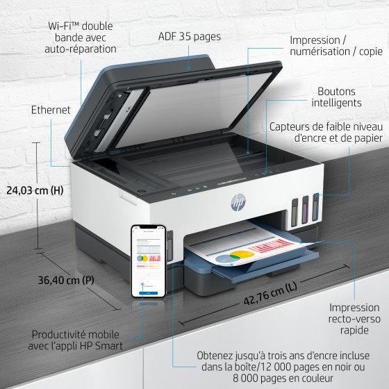 HP Smart Tank 7306 All-in-One A4 color 9ppm Print Scan Copy Dark Surf Blue