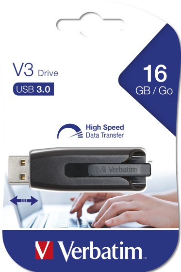 Verbatim Store 'n' Go V3 - Clé USB - 16 Go - USB 3.2 Gen 1 - gris