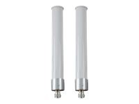 HPE Aruba ANT-2x2-2005 - Kit d'antenne - montable sur poteau - extérieur - 5 dBi (for 2.4 - 2.5 GHz) - omni-directionnel - blanc - pour HPE Aruba AP-584, AP-585, AP-587, AirMesh MSR4KP