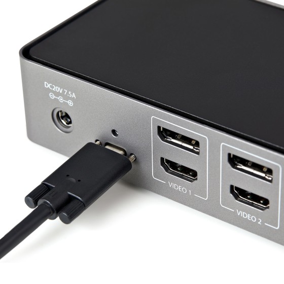 StarTech.com Dock USB-C & USB-A - Station d'Accueil Universelle à Triple Écran DisplayPort & HDMI 4K 60Hz - 85W Power Delivery, 6x USB Hub, GbE, Audio - USB 3.1 Gen 2 10Gbps (DK31C3HDPDUE) - Station d'accueil - USB-C - 3 x HDMI, 3 x DP - 1GbE - 85 Watt