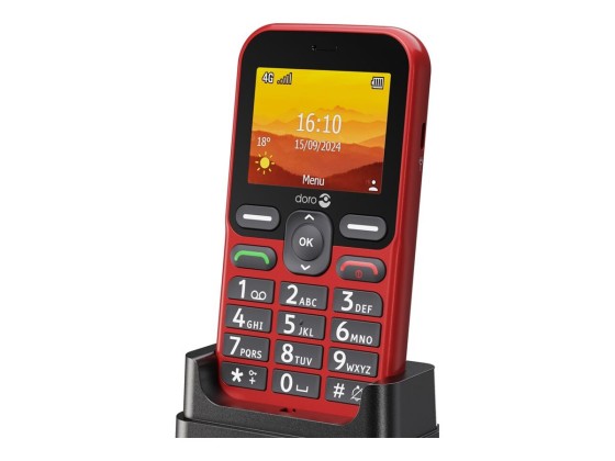 DORO Leva L10 - 4G téléphone de service - RAM 64 Mo / Mémoire interne 128 Mo - microSD slot - écran LCD (TFT) - 320 x 240 pixels (60 Hz) - rear camera 2 MP - rouge