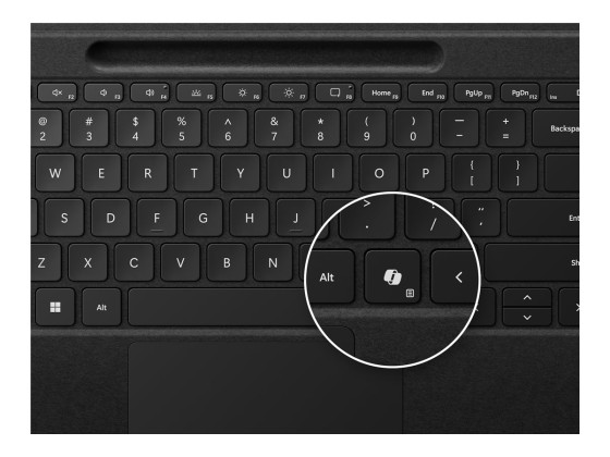 MICROSOFT Surface - Keyboard Flex - Typecover Flex - Trackpad - Encoche Pen - Surface Pro 8/9/10/11 - Copilot Ready - AZERTY - Noir