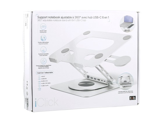 1 SUPPORT PC PORTABLE AVEC HUB 6 EN 1