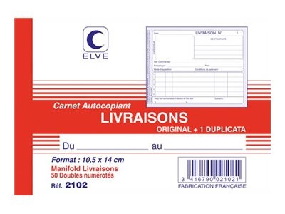 1 Carnet "Livraisons" - A6 - 50 dupli