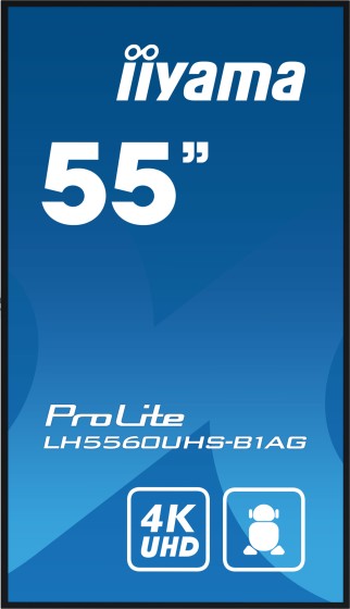 iiyama ProLite LH5560UHS-B1AG - Classe de diagonale 55" (54.6" visualisable) écran LCD rétro-éclairé par LED - signalisation numérique - avec lecteur multimédia SoC intégré - 4K UHD (2160p) 3840 x 2160 - éclairage périphérique - noir, finition matte