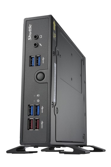 Shuttle XPC slim Barebone DS50U, Intel Celeron 7305, 2x LAN (1x 2.5Gbit ,1x 1Gbit), 1xCOM,1xHDMI,1xDP, 1x VGA, fanless, fonctionnement permanent 24/7