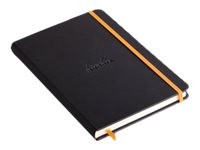1 Carnet broché Rhodiarama A5 192 pages,ligné, couverture rigide noire
