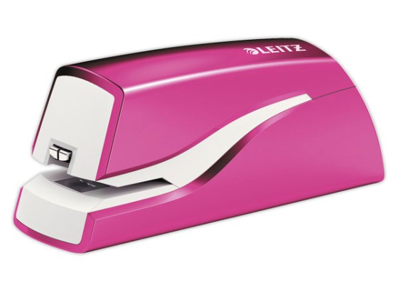 1 Agrafeuse électrique WOW à piles LEITZ- 10 feuilles - Rose