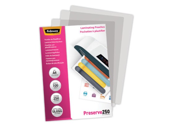 1 Boite de 100 Pochettes de plastification à chaud - A4 - Epaisseur 2x250µ