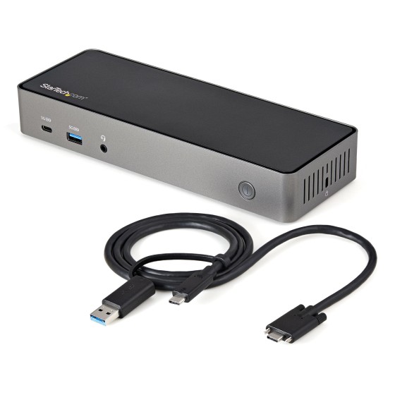 StarTech.com Dock USB-C & USB-A - Station d'Accueil Universelle à Triple Écran DisplayPort & HDMI 4K 60Hz - 85W Power Delivery, 6x USB Hub, GbE, Audio - USB 3.1 Gen 2 10Gbps (DK31C3HDPDUE) - Station d'accueil - USB-C - 3 x HDMI, 3 x DP - 1GbE - 85 Watt