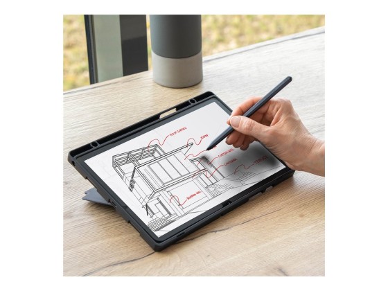 Mobilis C2 - Clavier et étui (étui de protection) - détachable - avec pavé tactile - sans fil - Bluetooth - AZERTY - Français noir étui