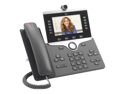 Cisco IP Phone 8845 - Visiophone IP - avec appareil photo numérique, Interface Bluetooth - SIP, SDP - 5 lignes - Charbon