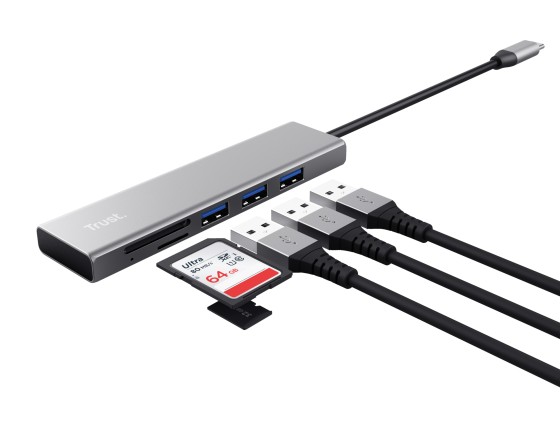 TRUST HALYX Fast USB-C Hubs Card Reader