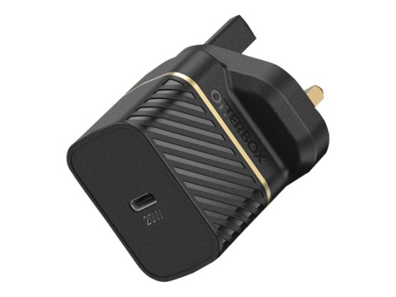 OtterBox UK Wall Charger 20W - 1X USB-C 20W USB-PD + USB C-C Cable 1m Black