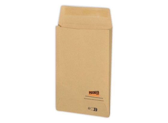 1 Boite de 200 Pochettes kraft brun 260x330mm à soufflets (x2) 25mm