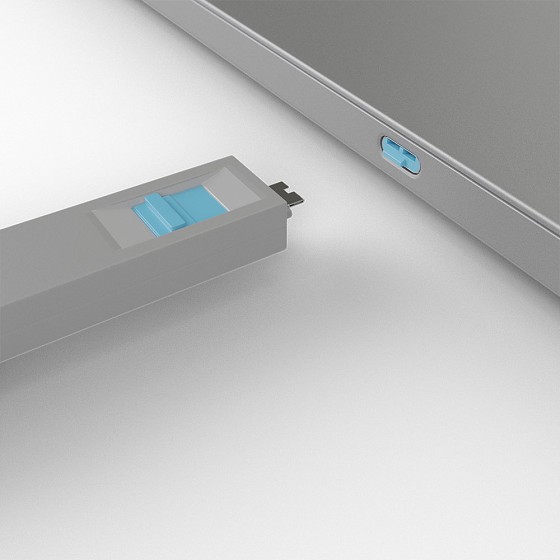 LINDY USB Type C Port Blocker Key - Pack of 4 Blockers Blue