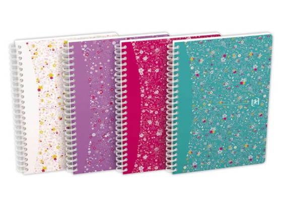 1 Cahier spirale Oxford Flowers A5 14,8 x 21 cm 120 pages