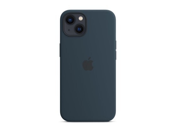 Apple - Coque de protection pour téléphone portable - compatibilité avec MagSafe - silicone - bleu abysses - pour iPhone 13