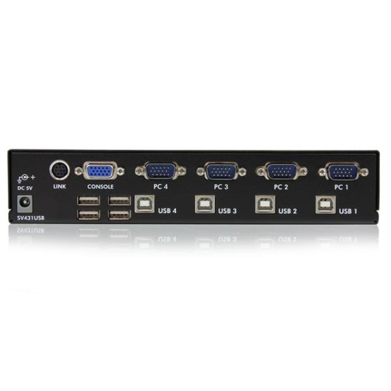StarTech.com Commutateur KVM 4 Ports VGA USB, Montage en Rack - Switch KVM - 1920x1440 - Commutateur KVM - 4 x KVM port(s) - 1 utilisateur local - de bureau - pour P/N: SV431RACK, SVUSB2N1_10, SVUSB2N1_15, SVUSB2N1_6