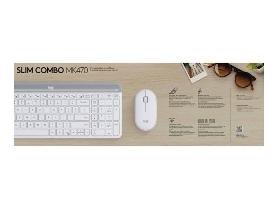 Logitech MK470 clavier Souris incluse Bureau RF sans fil AZERTY Français Blanc