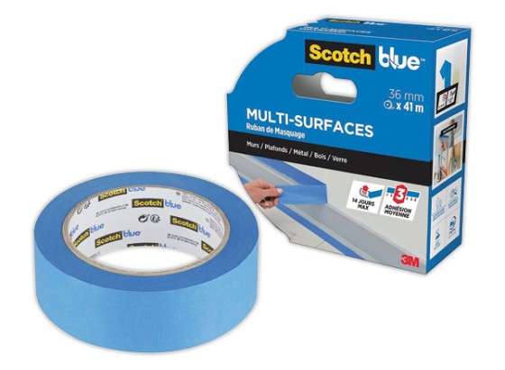 1 Ruban adhésif de masquage multi-surface sans trace - 41m x 36mm