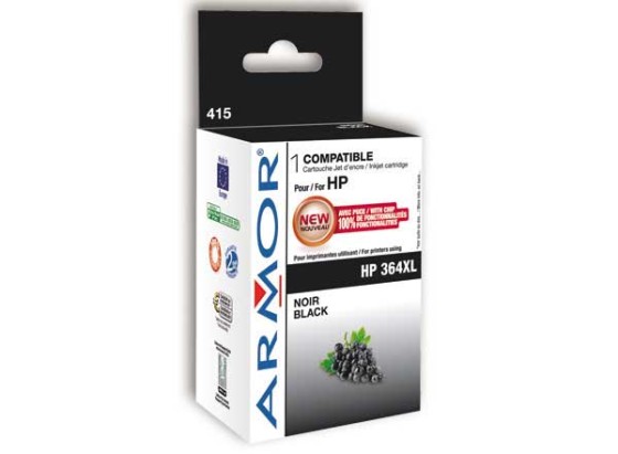 1 Cartouche d'encre ARMOR noire compatible HP 364XL